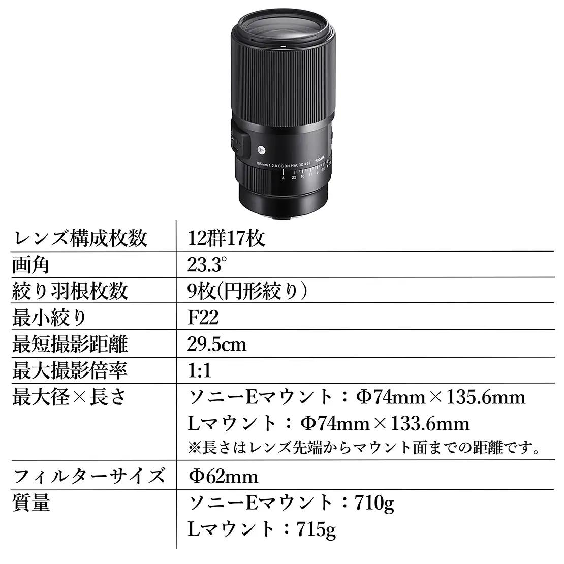 SIGMA 105mm F2.8 DG DN MACRO｜Art【ソニーEマウント】