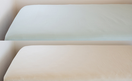 オーガニックコットン使用 和晒 ボックスシーツ S 近江布団  アイボリー