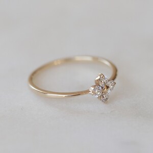 K10YG 4石 ダイヤモンドリング H-3