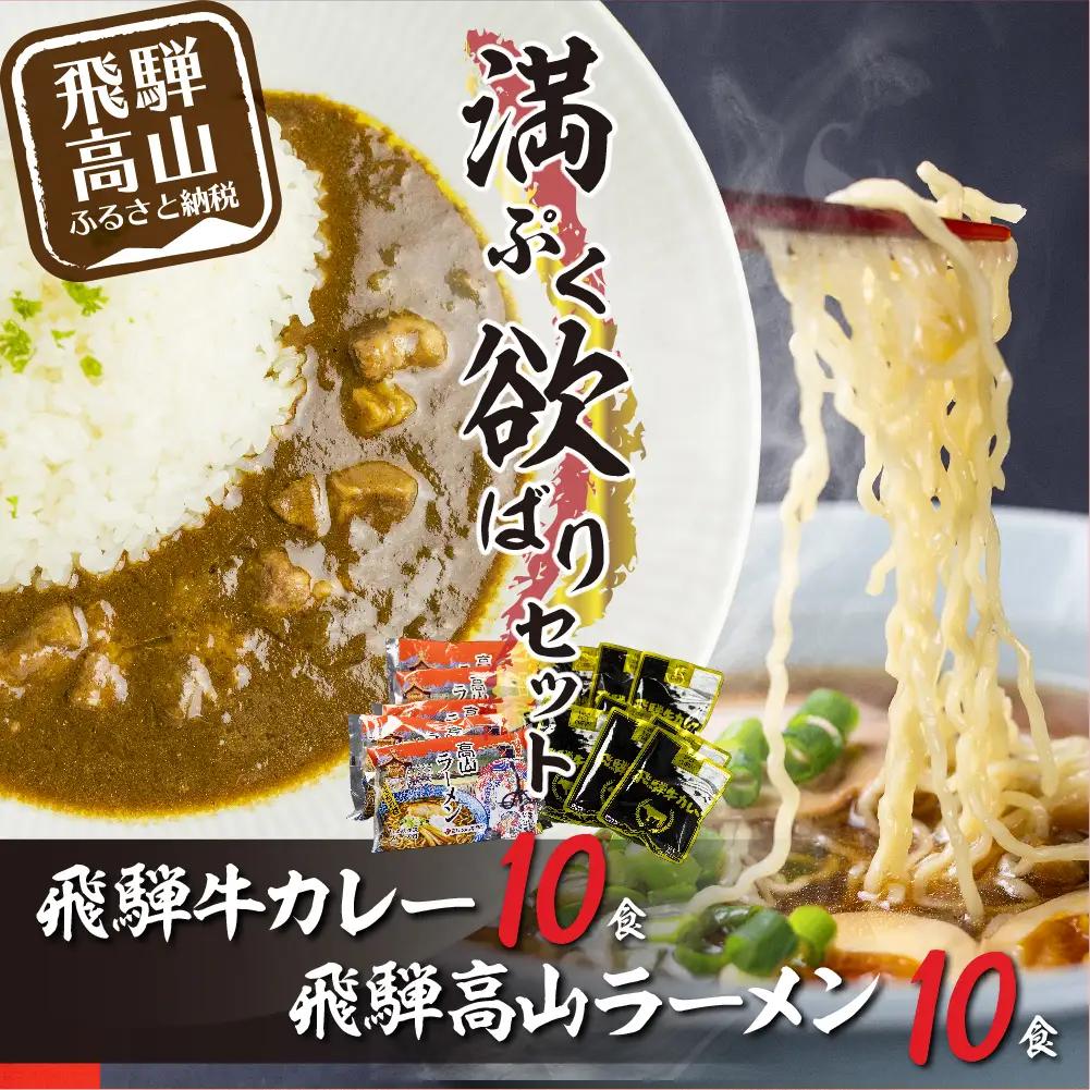 飛騨牛カレー（160ｇ×10袋）と飛騨高山ラーメン（2食入×5袋で10食）満腹欲ばりセット |  高山の味を満喫 飛騨牛 レトルト加工食品 カレー ラーメン セット 人気 おすすめ 飛騨高山 ふるさと清見 DC011