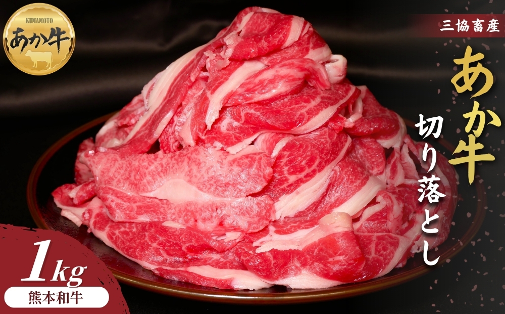 【三協畜産】熊本和牛あか牛切り落とし 1kg（500g×2） 赤身 牛肉 肉 和牛 冷凍 便利 料理 自宅用 贈答用 ギフト プレゼント お祝い 内祝い お返し 旨味 濃厚 ヘルシー 脂身が少ない 少量パック 使い切り 鮮度長持ち 焼肉 牛丼 肉じゃが カレー 炒め物 晩ご飯 ディナー お弁当 お取り寄せ 国産 熊本県 阿蘇市