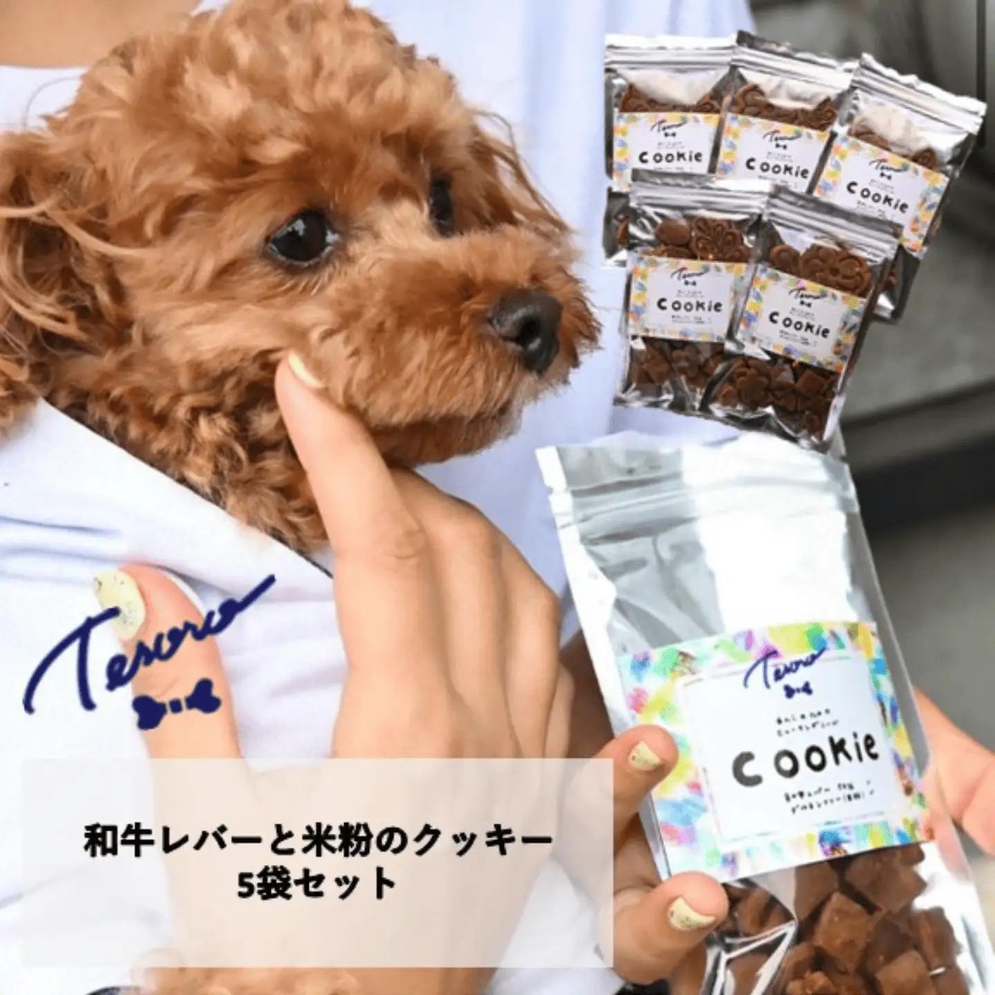 【Tesoro】わんこ用／和牛レバー米粉のクッキー　5袋入り　クッキー