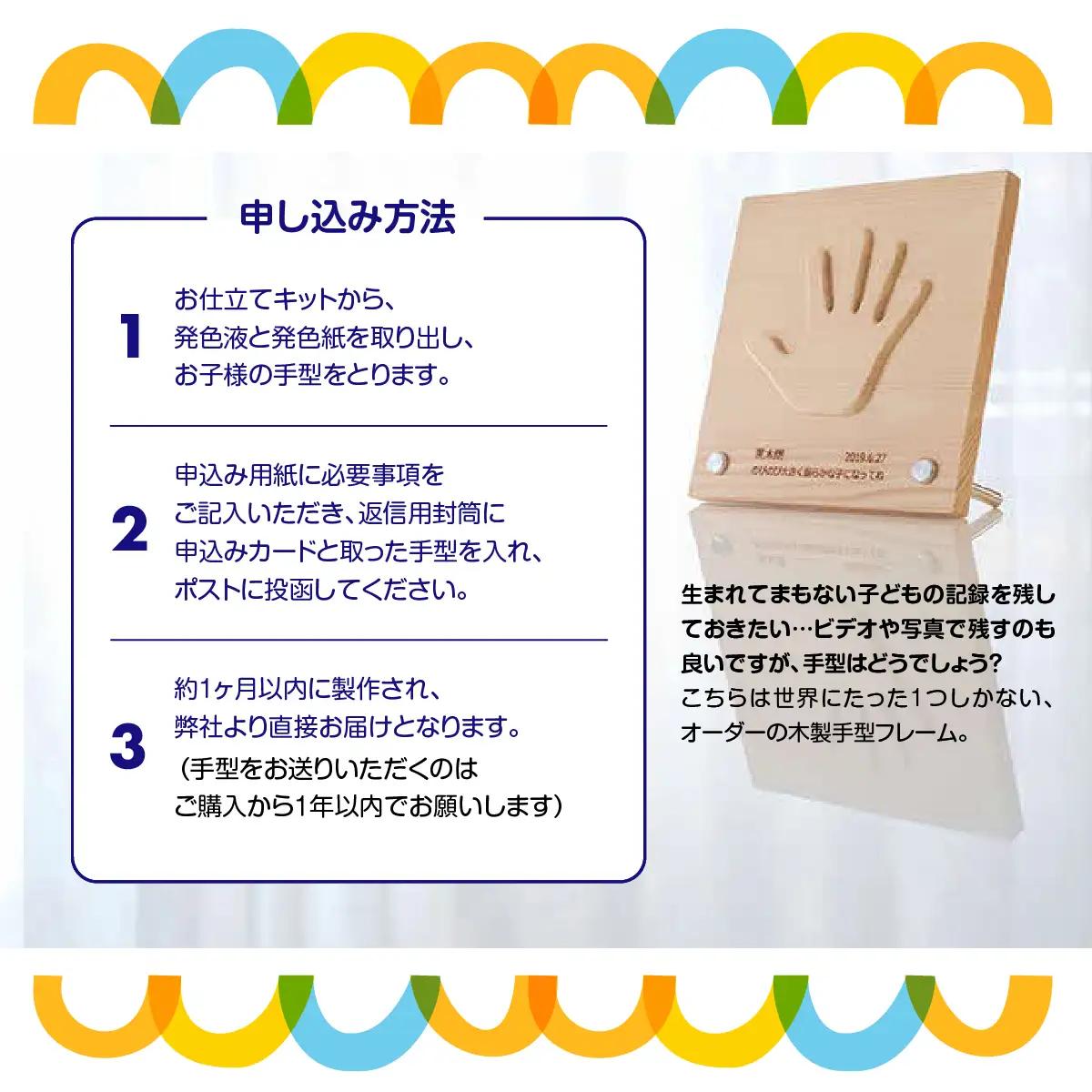 子どもの成長の記録を残せる! 木製手型フレームセット「天使の手型」 チケット 工芸品 インテリア HNNM003
