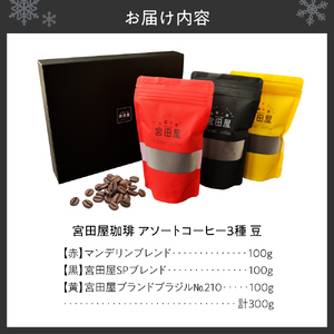 宮田屋珈琲　アソートコーヒー3種（豆）