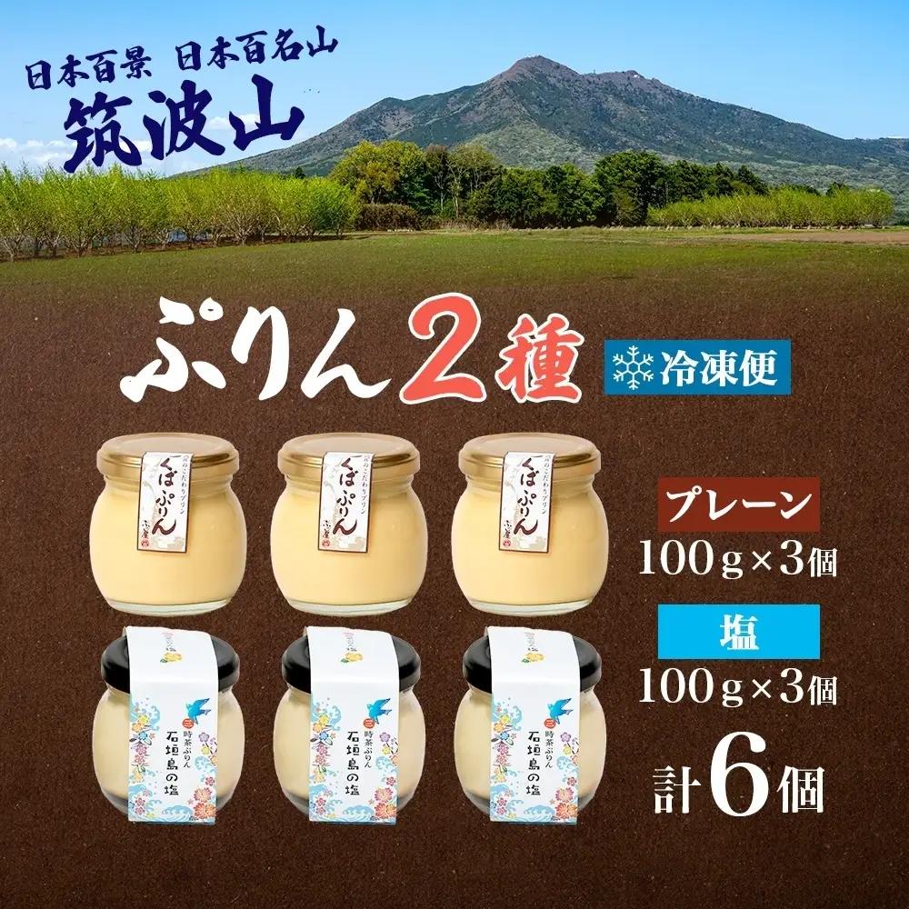 つくばぷりん プレーン ＆ 三時茶ぷりん 塩 各3個 計6個 冷凍 プリン ぷりん しお スイーツ 洋菓子 おやつ 冷菓 ご褒美 デザート 専門店 和スイーツ 人気 グルメ お取り寄せ ギフト プレゼ