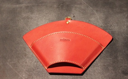 【minca】栃木レザーのコーヒーフィルターケース 自宅やキャンプシーンで ドリッパー のおともに/レッド　653【日用品 人気 おすすめ 】