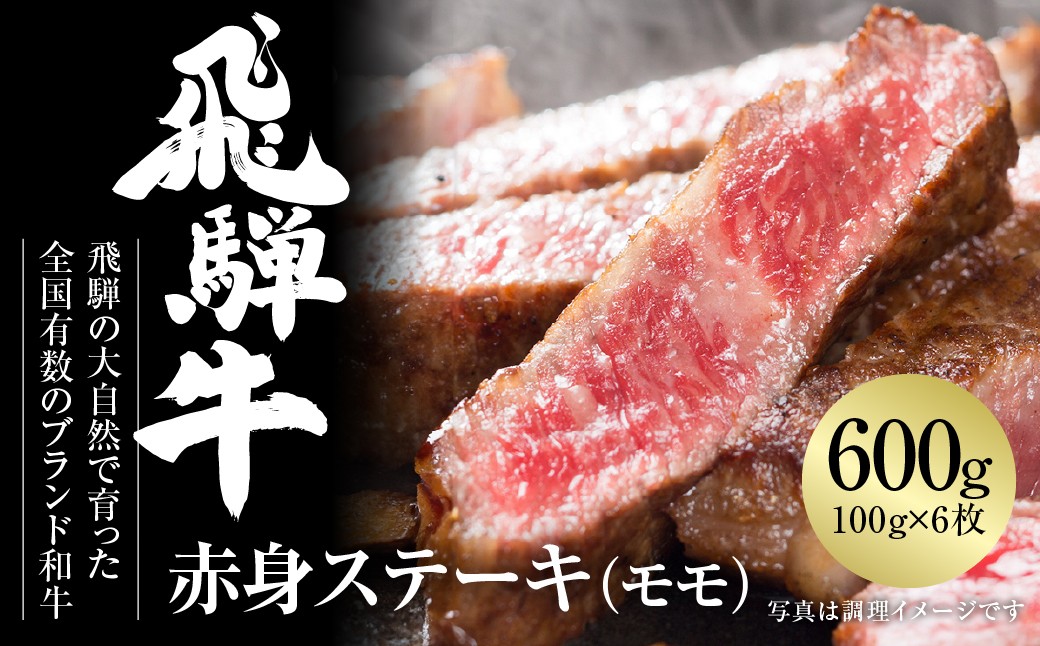 
                  飛騨牛 赤身ステーキ 600g（100g×6枚） 冷凍真空パック | 国産 肉 お肉 ステーキ 黒毛和牛 和牛 人気 おすすめ 牛肉 ギフト お取り寄せ [MZ018] 
                