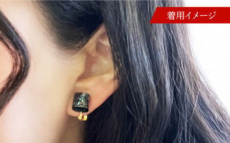 若狭塗イヤリング BLOMINA  (漆黒) / イヤリング 若狭塗 伝統工芸品 小浜 / 若狭塗センター [BFEE001]