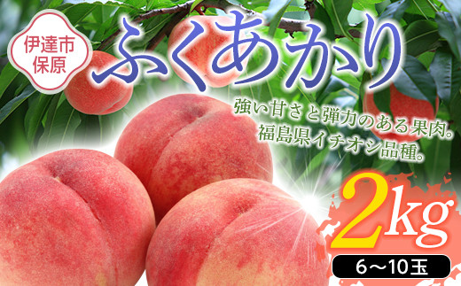 
            福島県産 ふくあかり 2kg 2025年7月中旬～2025年7月下旬発送 2025年出荷分 先行予約 予約 伊達の桃 桃 もも モモ 果物 くだもの フルーツ 国産 食品 F20C-505
          