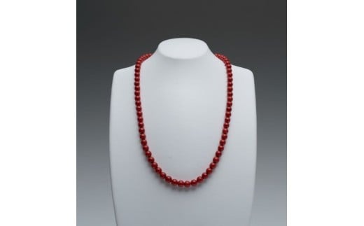 赤サンゴ 丸玉ネックレス 中サイズ アクセサリー ネックレス 高級 ジュエリー 珊瑚 赤珊瑚