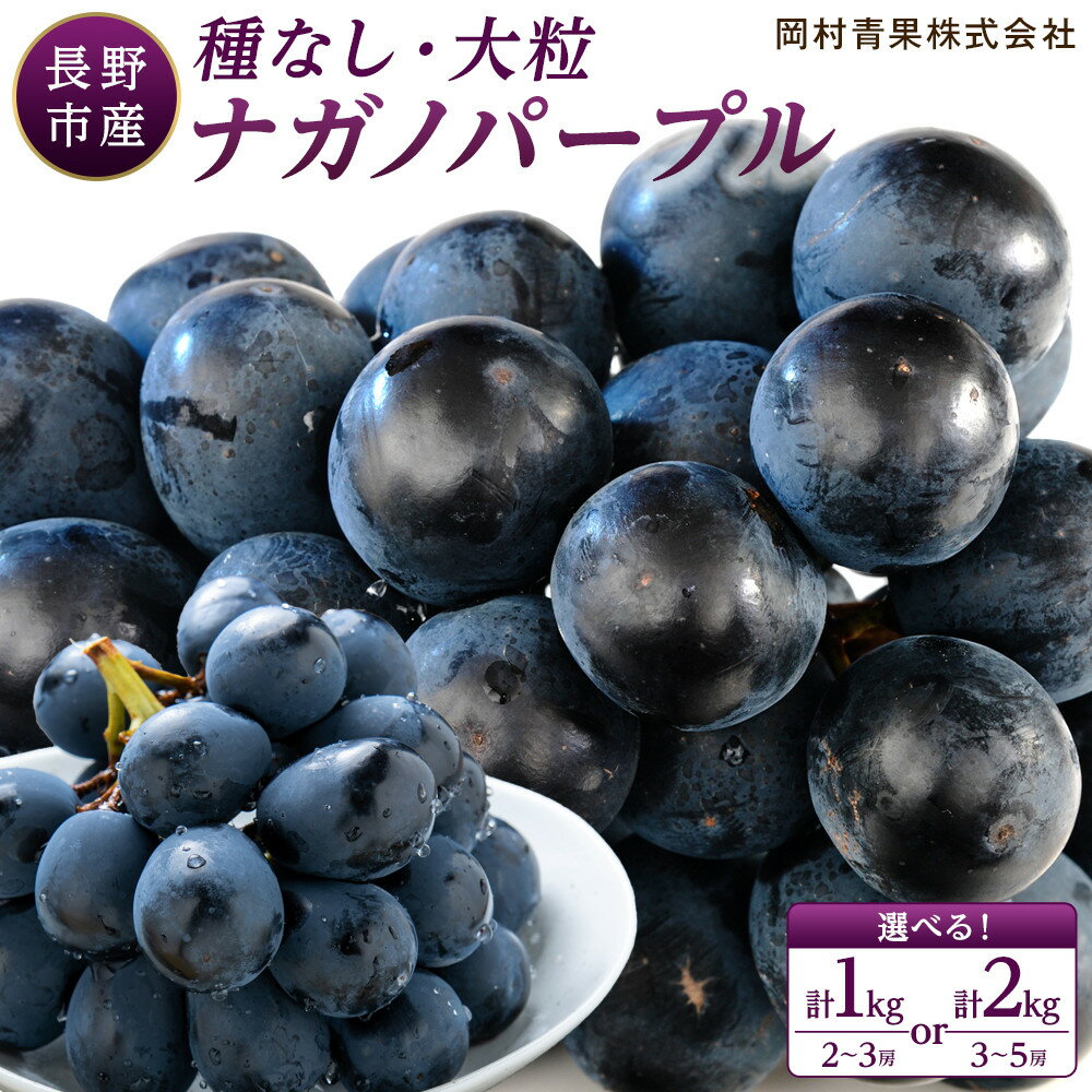 【ふるさと納税】金オ岡村青果株式会社　長野市産 ナガノパープル ＜ 選べる 1kg ／ 2kg ＞【2026年9月以降出荷分】果物 くだもの フルーツ デザート 種無し 大粒 旬 長野市 | ぶどう フルーツ 果物 国産 人気 おすすめ 送料無料 長野県 長野市 信州 信濃