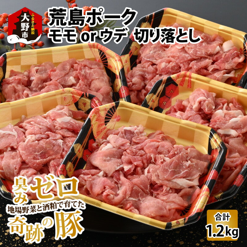 【ふるさと納税】【福井のブランド豚肉】荒島ポーク モモorウデ切り落とし 1.2kg | 国産 豚肉『奇跡の豚』 モモ ウデ 切り落とし 焼肉 しゃぶしゃぶ おうちごはん 冷凍 240g 5パック 小分け おうちごはん 送料無料[A-054008]