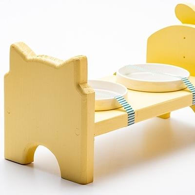 ふるさと納税 小郡市 ペット用品 猫ちゃん想いの猫型 フードスタンド イエロー[No5354-0368]