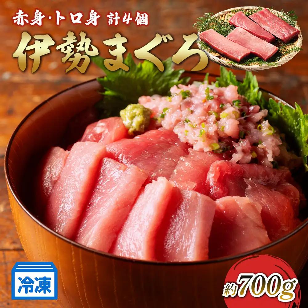 【 冷凍 】本マグロ 赤身 トロ身 約700g ブルーフィン三重 【 本鮪 】