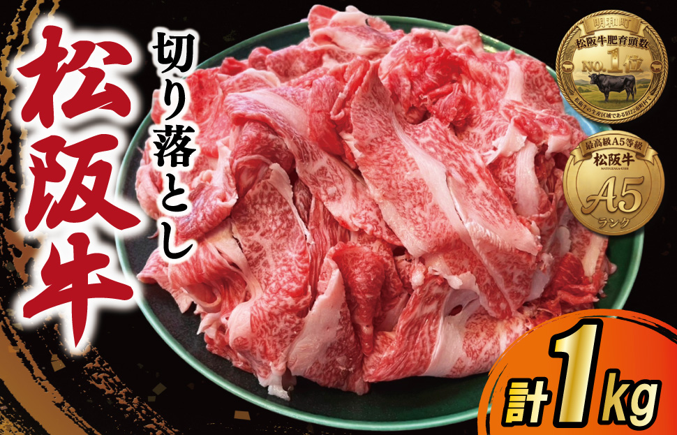 松阪牛 厳選 切り落とし 1kg A5ランク A5等級 国産牛 A5 伊勢屋 牛肉 使いやすい ブランド牛 小間切れ グルメ 冷凍 お取り寄せ 便利 MA7