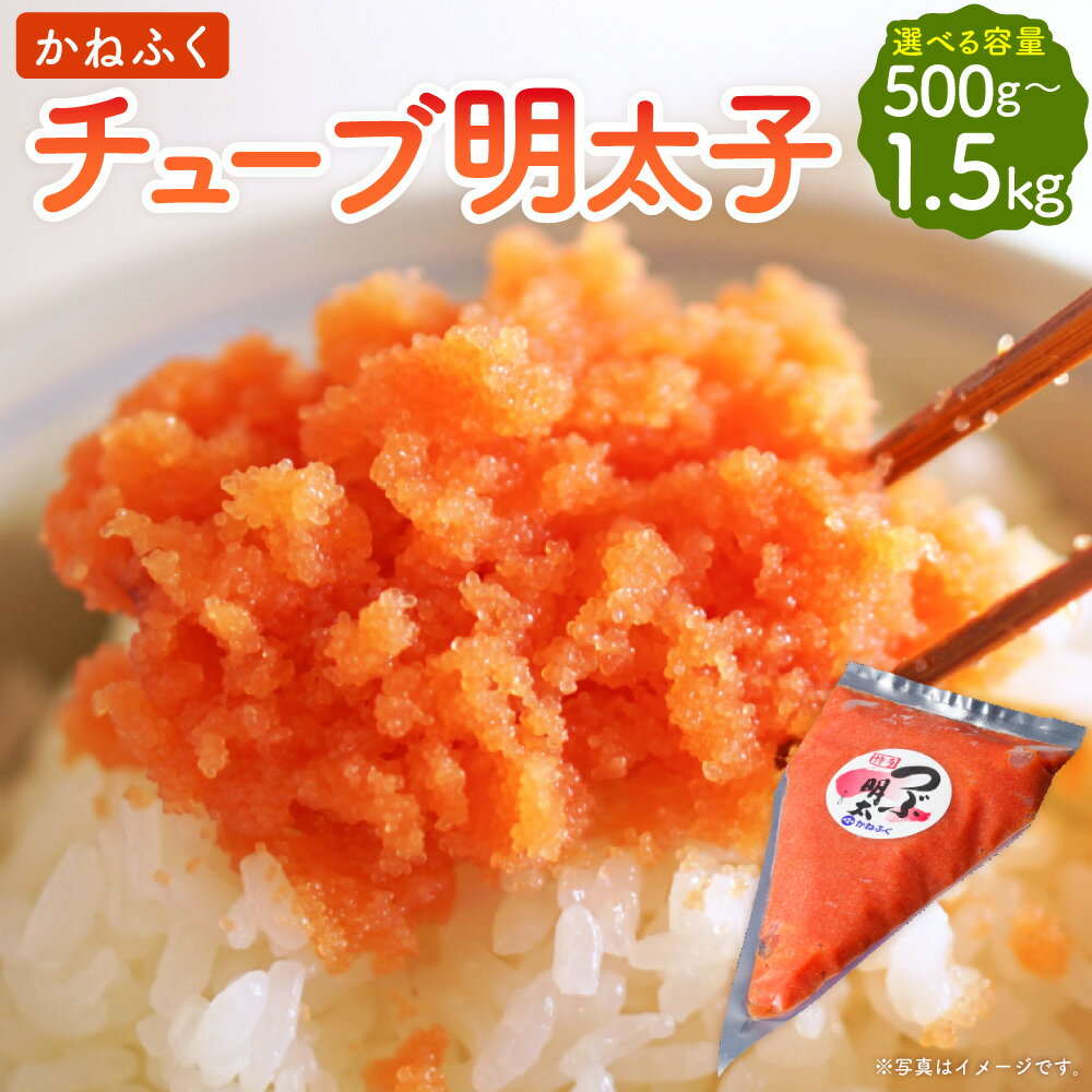 【ふるさと納税】＜選べる内容量＞かねふく チューブ明太子 500g×1個 / 計1.5kg（500g×3個） めんたいこ 明太子 魚卵 魚介類 水産物 すけとうだら スケトウダラ 料理 ごはんのお供 ご飯のお供 冷凍 福岡県 遠賀町 送料無料