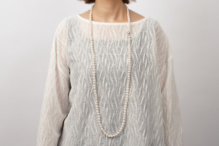 8.5-9アコヤ真珠120cmセミバロックロングネックレス ジュエリー アクセサリー ネックレス 真珠 パール 美穂野 佐賀市 ：C600-005