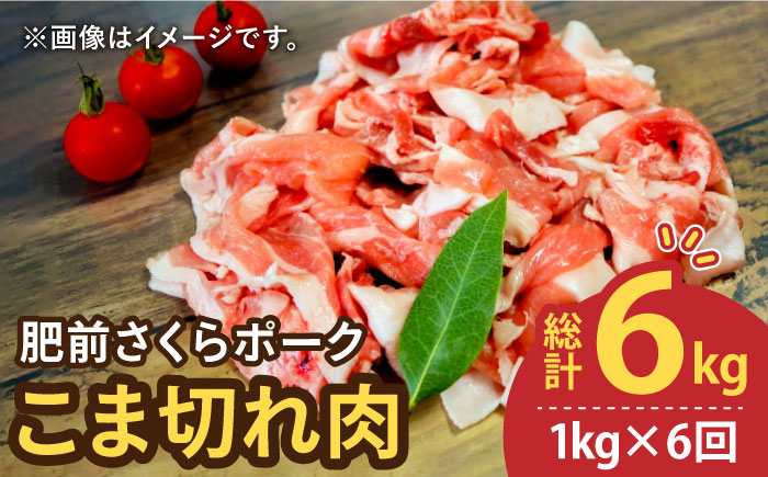 
【6回定期便】＜毎日のお料理に便利に使える♪＞肥前さくらポーク こま切れ 1kg （500g × 2パック） 佐賀県産 国産豚肉 小間 小分け 吉野ヶ里町/アスタラビスタ [FAM030]
