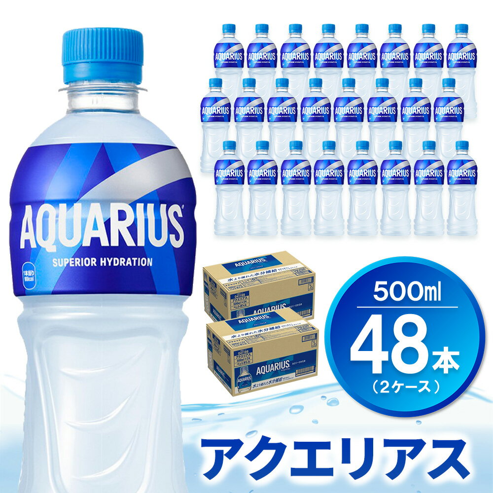 【ふるさと納税】アクエリアス 500mlPET (2ケース) 計48本【コカコーラ 熱中症対策 スポーツ飲料 スポーツドリンク 水分補給 ペットボトル 健康 スッキリ ミネラル アミノ酸 クエン酸 リフレッシュ 常備 保存 買い置き スタミナ】K090234