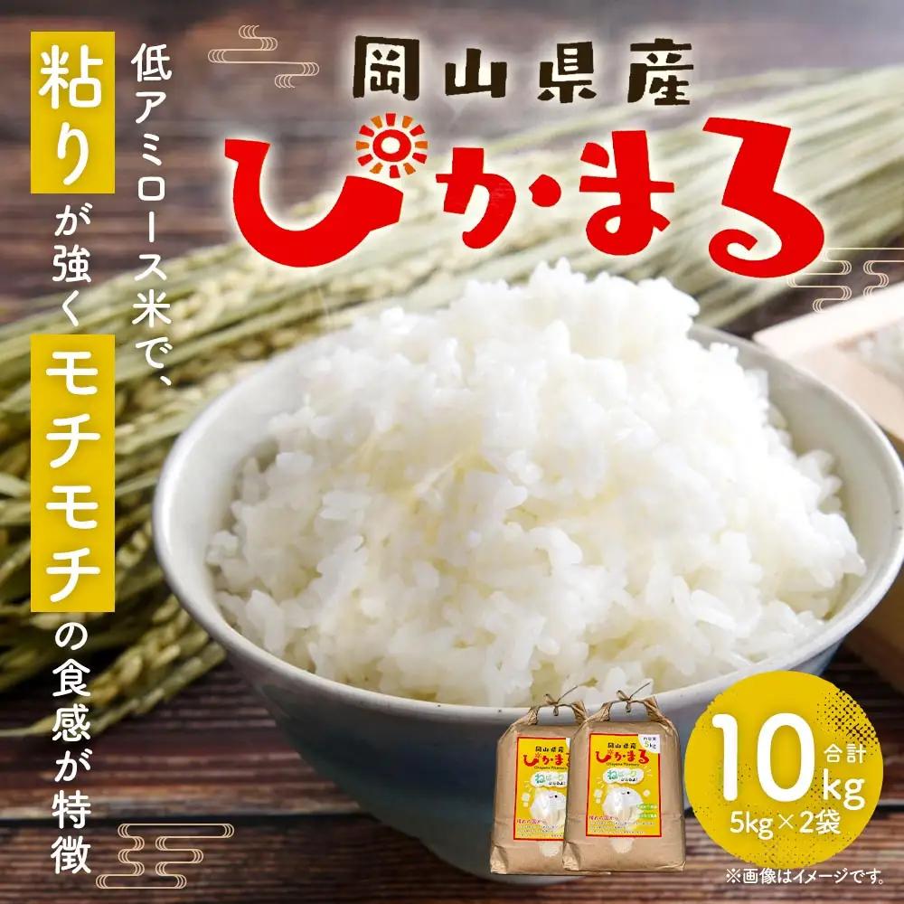 【 令和7年産 】 岡山県産ぴかまる 10kg （ 5kg × 2袋 ） お米 米 こめ コメ 白米 低アミロース米 白飯 飯 ご飯 ごはん おにぎり 国産 和食