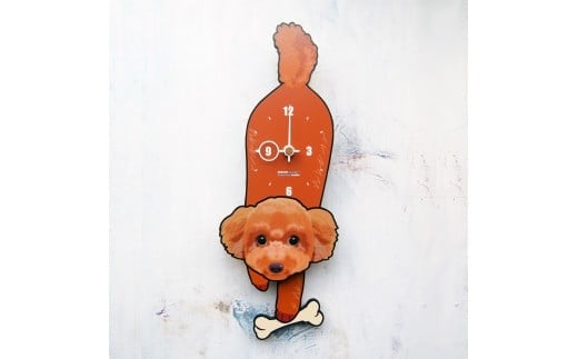 D-139B1 プードル(レッド)-犬の振り子時計骨 C-CD-139A