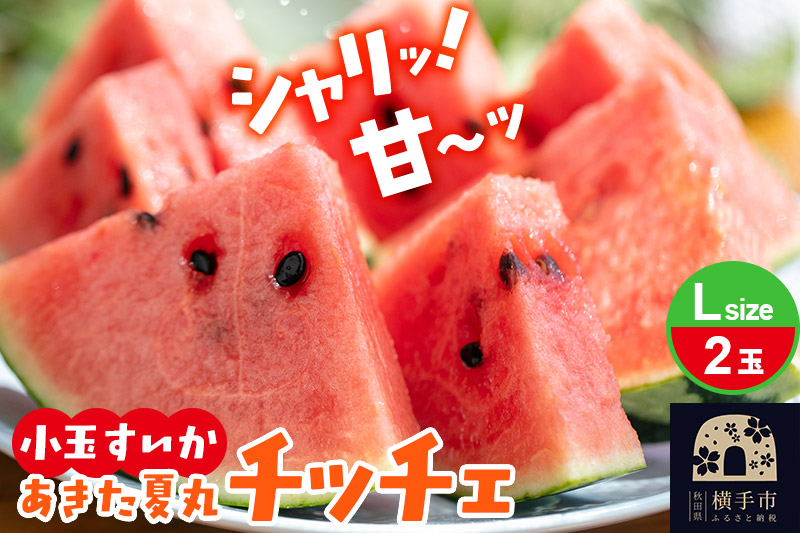 小玉すいか『あきた夏丸チッチェ』秋田県産 約2.1kg〜2.7kg×2玉