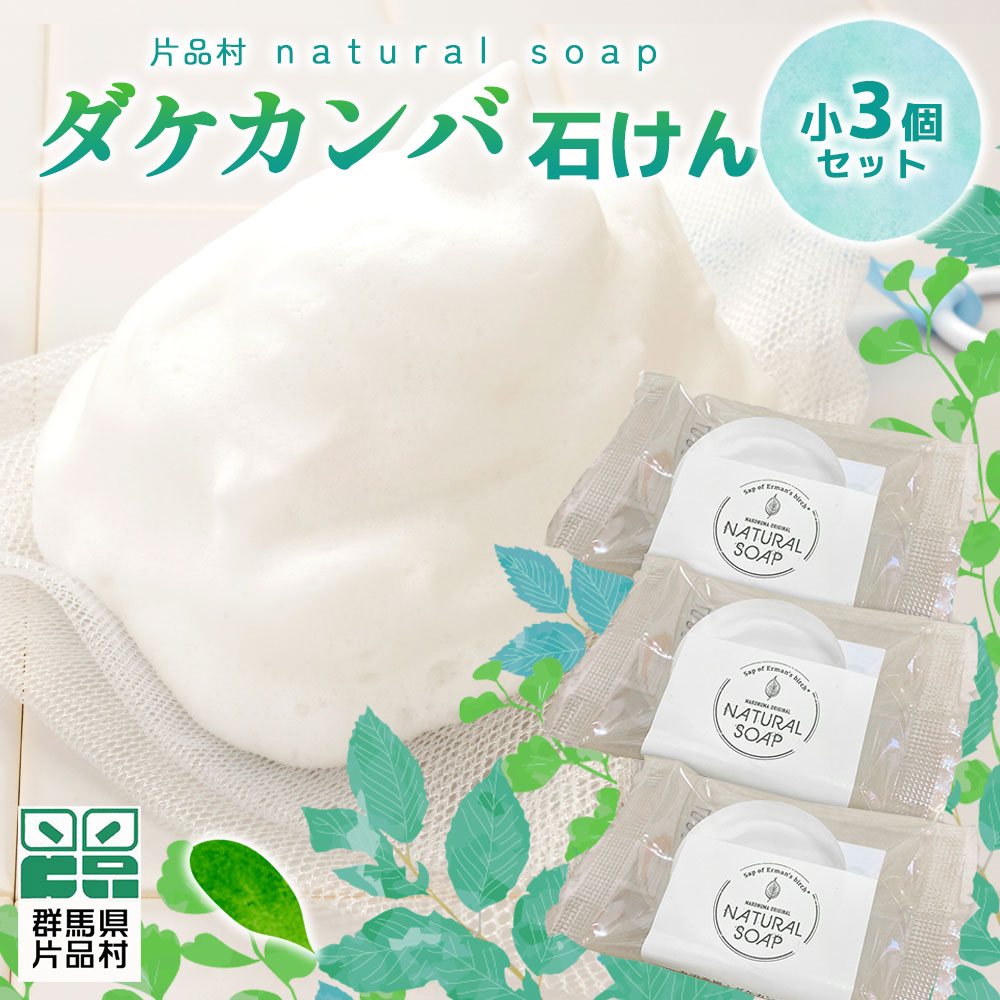 【ふるさと納税】片品村 ダケカンバ 石けん (小) 3個セット 石鹸 尾瀬ブランド 無香料 無着色