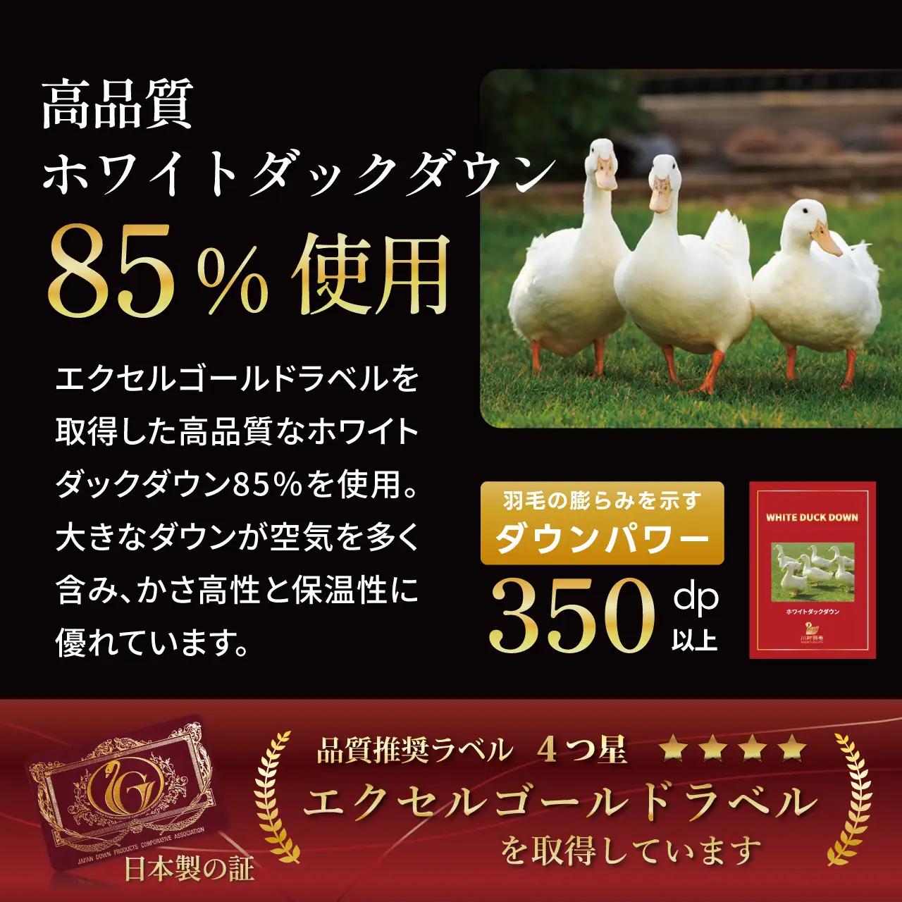 【春夏用】洗える！ 羽毛 肌掛け布団 ダブル ホワイトダックダウン 85% 0.5kg (無地 グレー)