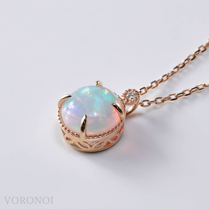 K18YG オパール カボションカット ダイヤモンドネックレス MINAMOセッティング VO0067PK18