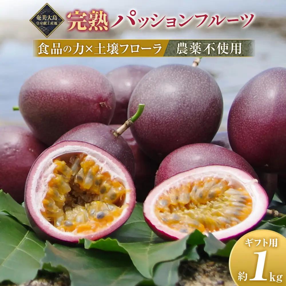 期間限定【農薬不使用】奄美大島 完熟パッションフルーツ約1kg（農家直送）｜食品微生物　バイオスティミュラント　土壌フローラの改善　点滴潅水　皇室献上　送料無料　国産　無農薬