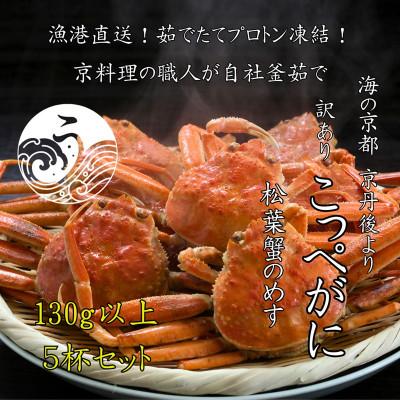ふるさと納税 京丹後市 松葉蟹めす!京丹後市より茹でたて ! プロトン凍結 【 訳あり 】 茹でこっぺがに 香箱ガニ  5杯