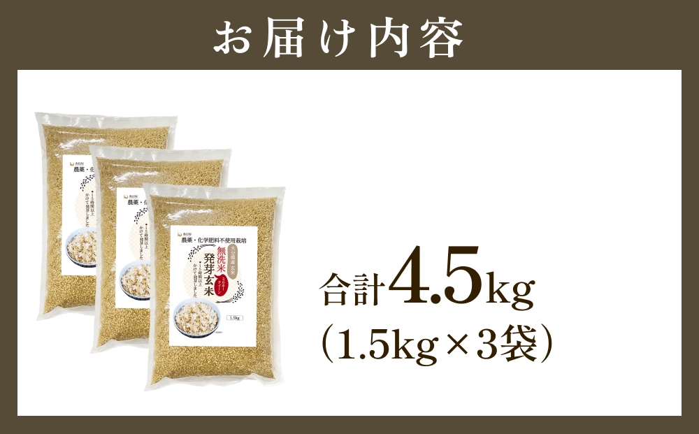 【先行受付】栽培期間中農薬・化学肥料不使用 発芽玄米 1.5