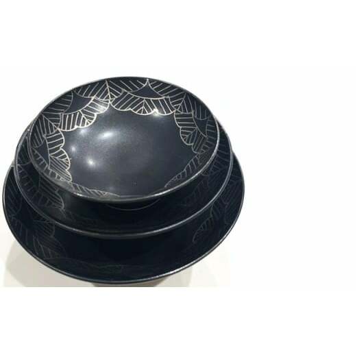 有田焼 田清窯 屠蘇器セット 黒プラチナ松 24to3 西富陶磁器 A80-43_イメージ4
