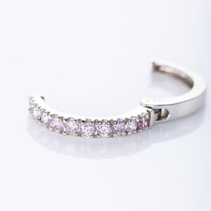 Deliciae K18WG イヤリング 痛くないフィットリング 天然ピンクダイヤモンド 0.4ct DPE-10-WG-0048