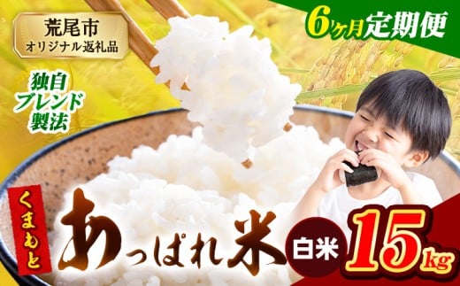 【6ヶ月定期便】熊本県産 くまもとあっぱれ米 ブレンド米 15kg 熊本県産 ふるさと納税 白米 精米 米 こめ ふるさとのうぜい コメ お米 おこめ《11月から出荷開始》