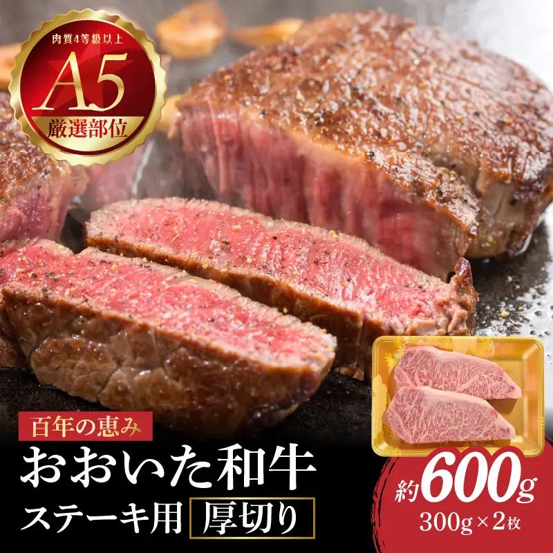 【敬老の日ギフト】 百年の恵み おおいた和牛A5 ステーキ用厚切り【厳選部位】約600g ≪9月21日お届け≫ A01104-K