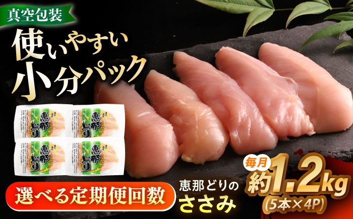 
            【選べる定期便回数】【冷凍】 恵那どり ささみ 20本セット 1.2kg前後 瑞浪市 / トーノーデリカ 小分け 真空パック ササミ 鶏肉 [AZBJ019]
          