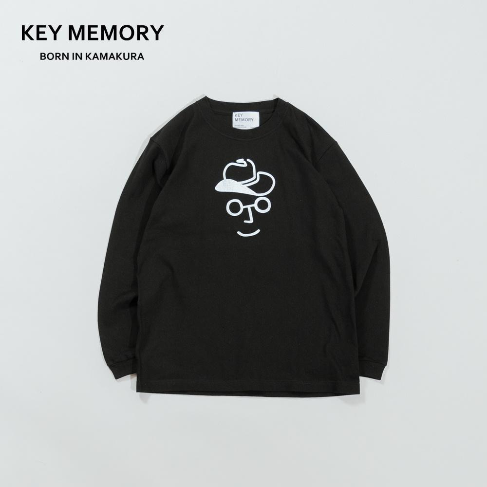 《2》【KEYMEMORY 鎌倉】カウボーイハットイラストロングTシャツ BLACK