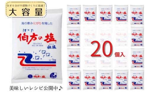 伯方の塩(粗塩)　1kg×20個 [VD00950]