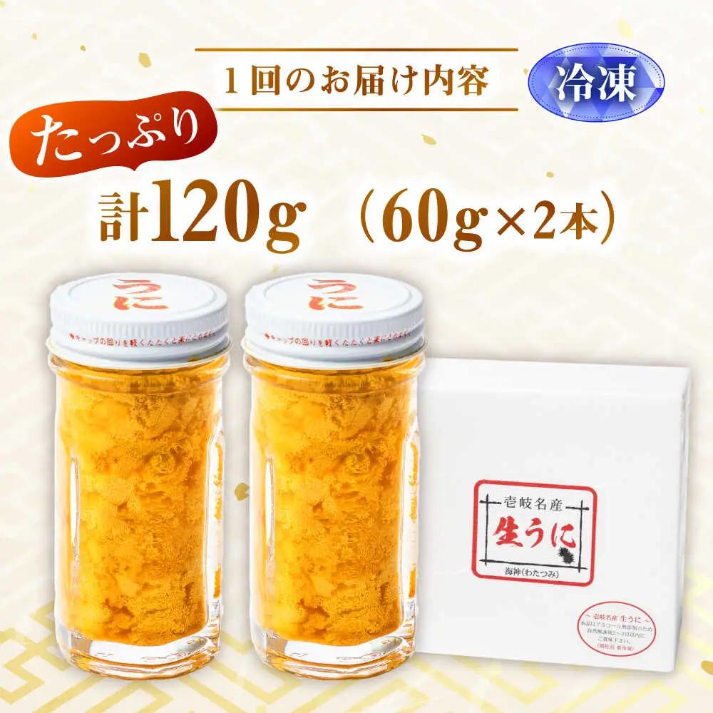 【全6回定期便】壱岐産 生うに 120g（60g×2本） [JEH006]