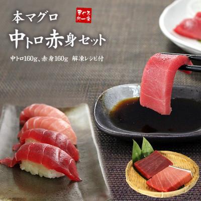 ふるさと納税 いわき市 【毎月定期便】本マグロ中トロ・赤身セット 真空包装 [計約320g]全12回