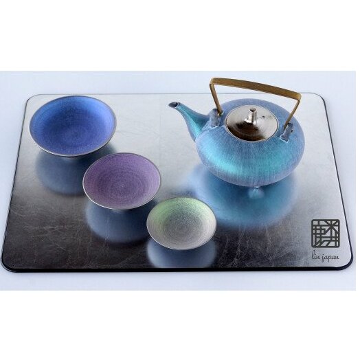 有田焼 麟 Lin 屠蘇器セット (Emerald / Blue & Purple & Green)【金照堂】酒器 お屠蘇 屠蘇 盃 セット エメラルド ブルー パープル グリーン 上品 華やか お祝