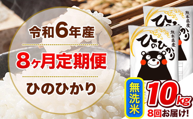 
            令和6年産【8ヵ月定期便】 無洗米 ひのひかり 定期便 10kg 5kg×2袋《お申込み翌月から出荷開始》 熊本県産 精米 ひの 米 こめ ヒノヒカリ コメ お米
          