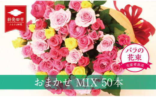 生産者直送！バラの花束 お任せMIX50本 【 バラ 生花 花束 フラワーアレンジメント 記念日 母の日 父の日 ギフト プレゼント 花 50本 MIX 】　G03_01