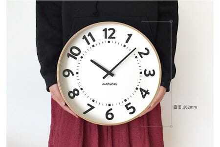 KATOMOKU Plywood clock km-106　木製掛け時計（ナチュラル）