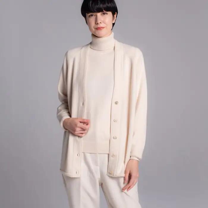 【期間限定(～8/31) エシカルプライス 】【 UTO カシミヤ 】レディース ベビーカシミヤ 100% リラックス ラグラン カーディガン 岩手県 北上市 X0074R0805 ユーティーオー c