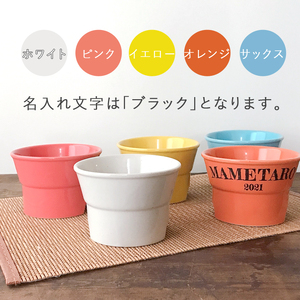 美濃焼　陶器製ペット用フードボウル【名入れ name＆number 早食い防止 高台 小】【1483560】