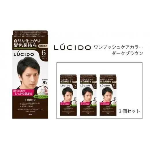  マンダム ルシード ワンプッシュケアカラー ダークブラウン 3個セット MA-16[ LUCIDO 毛染め 白髪 カラーリング 男性化粧品 おしゃれ 日用品 ]