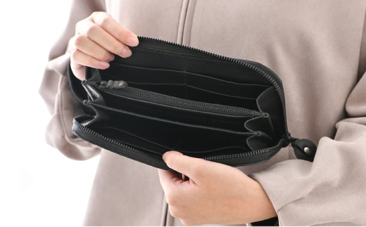 ロングウォレット 【色：ブラック】 小浜市 / topiv  [BFAI007]