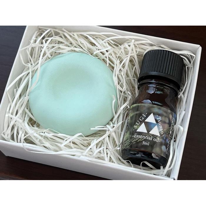 【ふるさと納税】 アロマオイルセット ( エッセンシャルオイル スギ 3ml × 1本 ・ アロマストーン 1個 ) | アロマオイル オイル 天然 香り 杉 人気 おすすめ ギフト プレゼント 女性